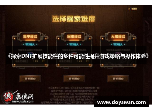 《探索DNF扩展技能栏的多种可能性提升游戏策略与操作体验》